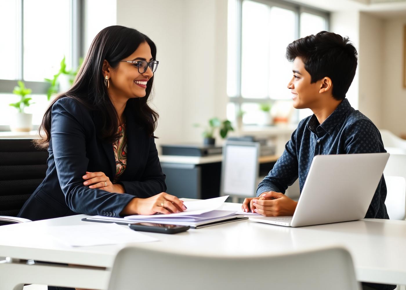 ASRV counsellor advising a student